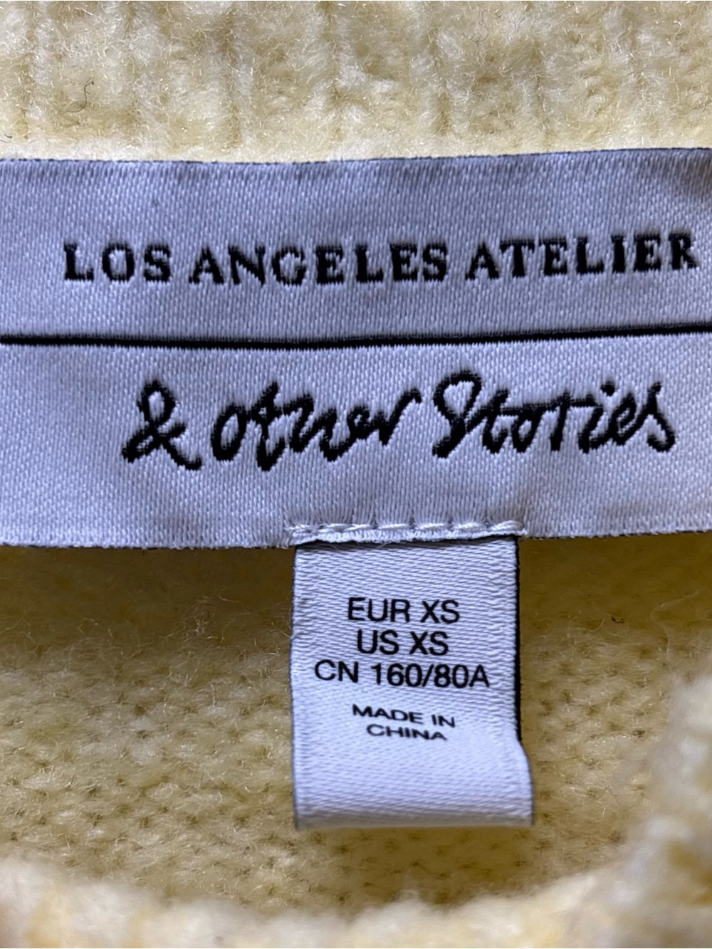 & Other Stories Light Yellow Mock Turtleneck Sweater Size XS - Picture 7 of 10